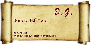 Deres Géza névjegykártya