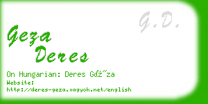 geza deres business card